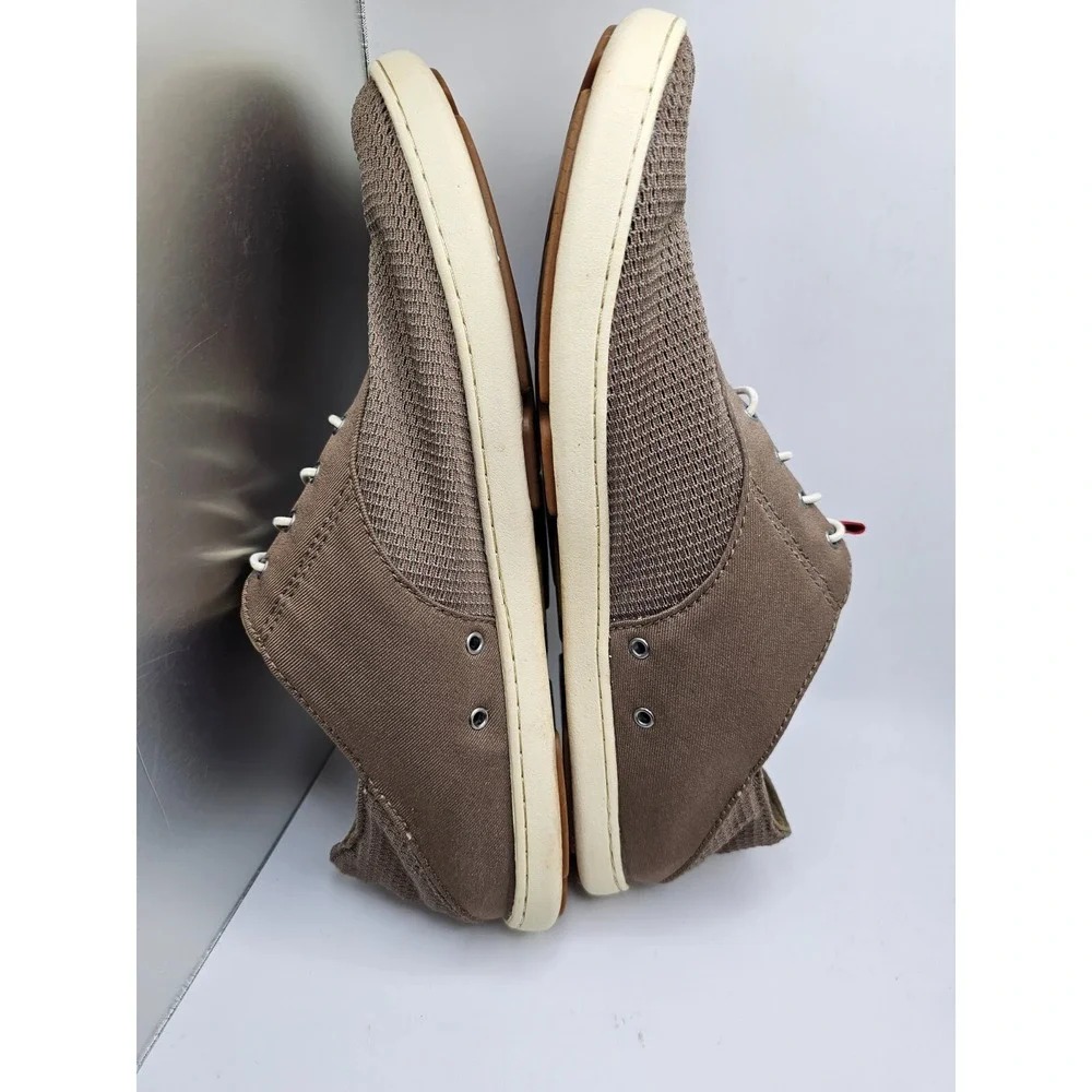 Men's Olukai Nohea Moku No Tie Boat Shoes Brown/Red Size 9